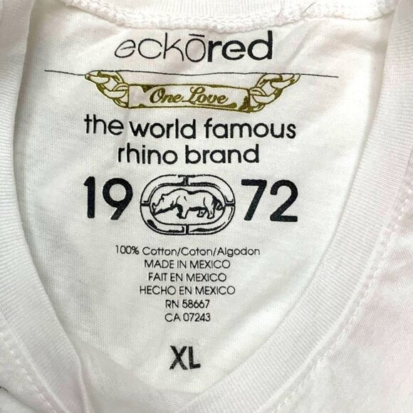 Retro Ecko Red White Gold Graphic Cap Sleeve Tee Shirt NWOT - Picture 6 of 7